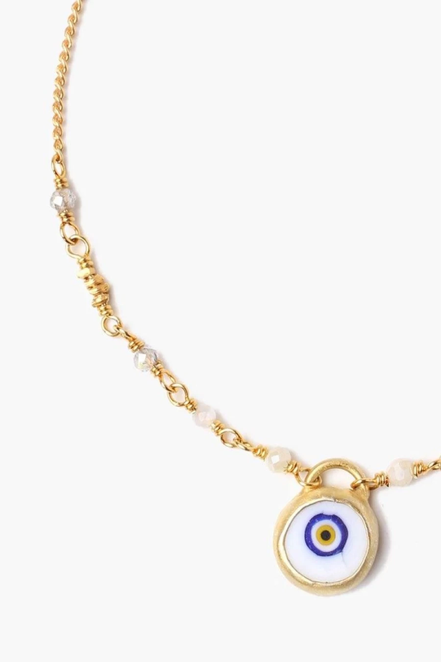 Chan Luu Women's White Evil Eye Charm Bracelet - Stylish Mix Beaded Design for Protection & Fashion