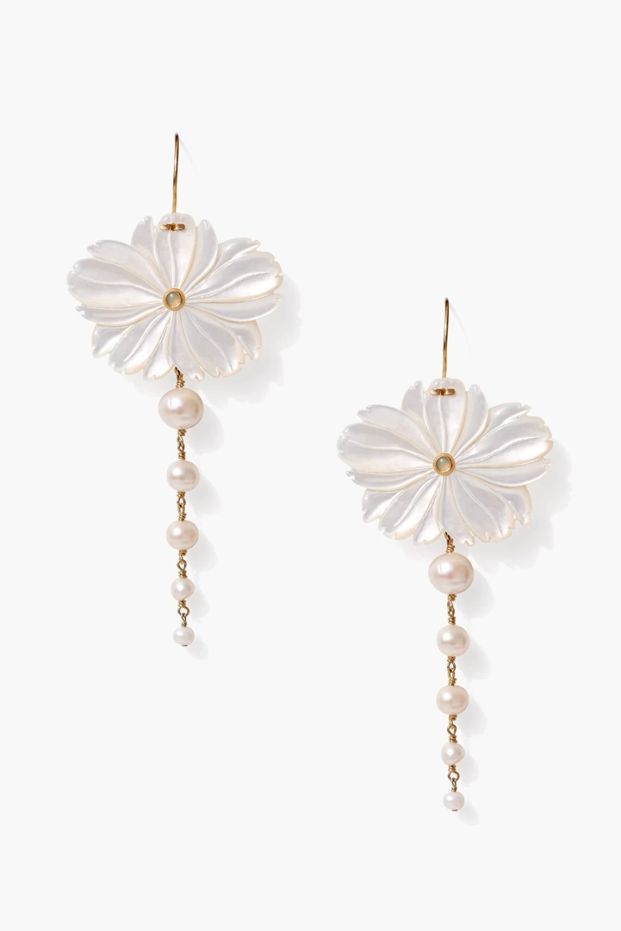 Chan Luu White Magnolia Drop Earrings for Women - Handcrafted Floral Dangle Jewelry