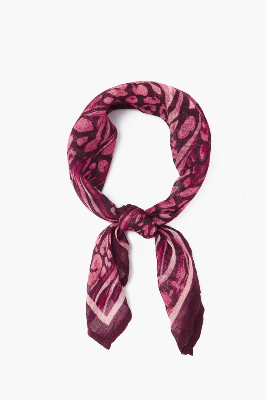 Chan Luu Women's Plum Leopard & Zebra Print Bandana Scarf