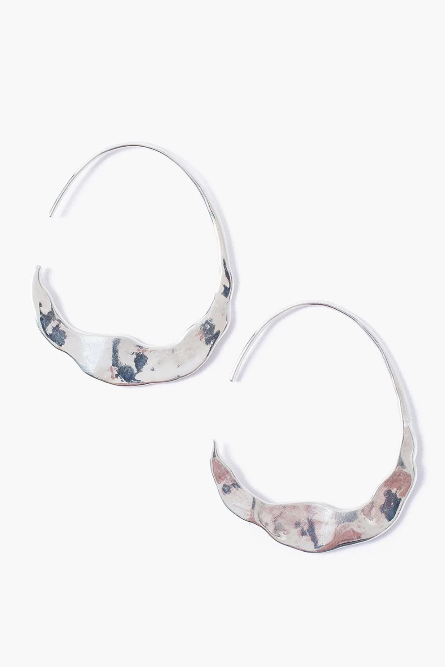 Chan Luu Silver Crescent Moon Hoops for Women - Elegant Dangle Earrings