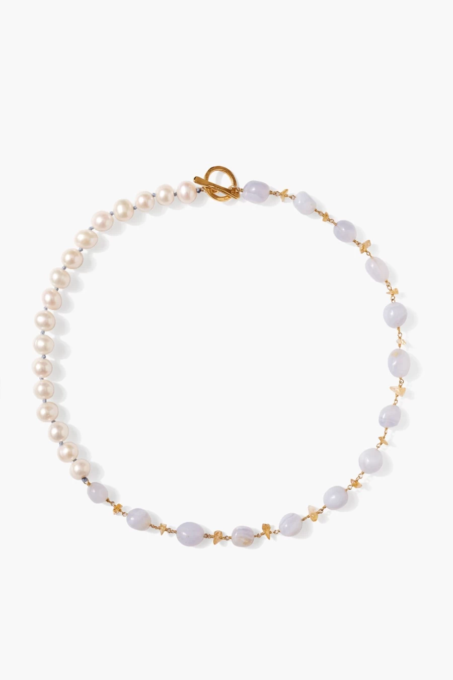Chan Luu Women's Meridian Necklace with Blue Chalcedony Gemstone