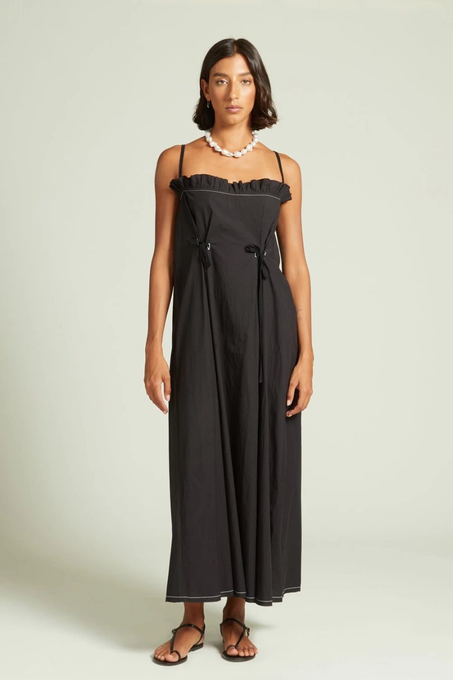 Chan Luu Women's Clara Poplin Dress in Caviar - Elegant Casual Wear