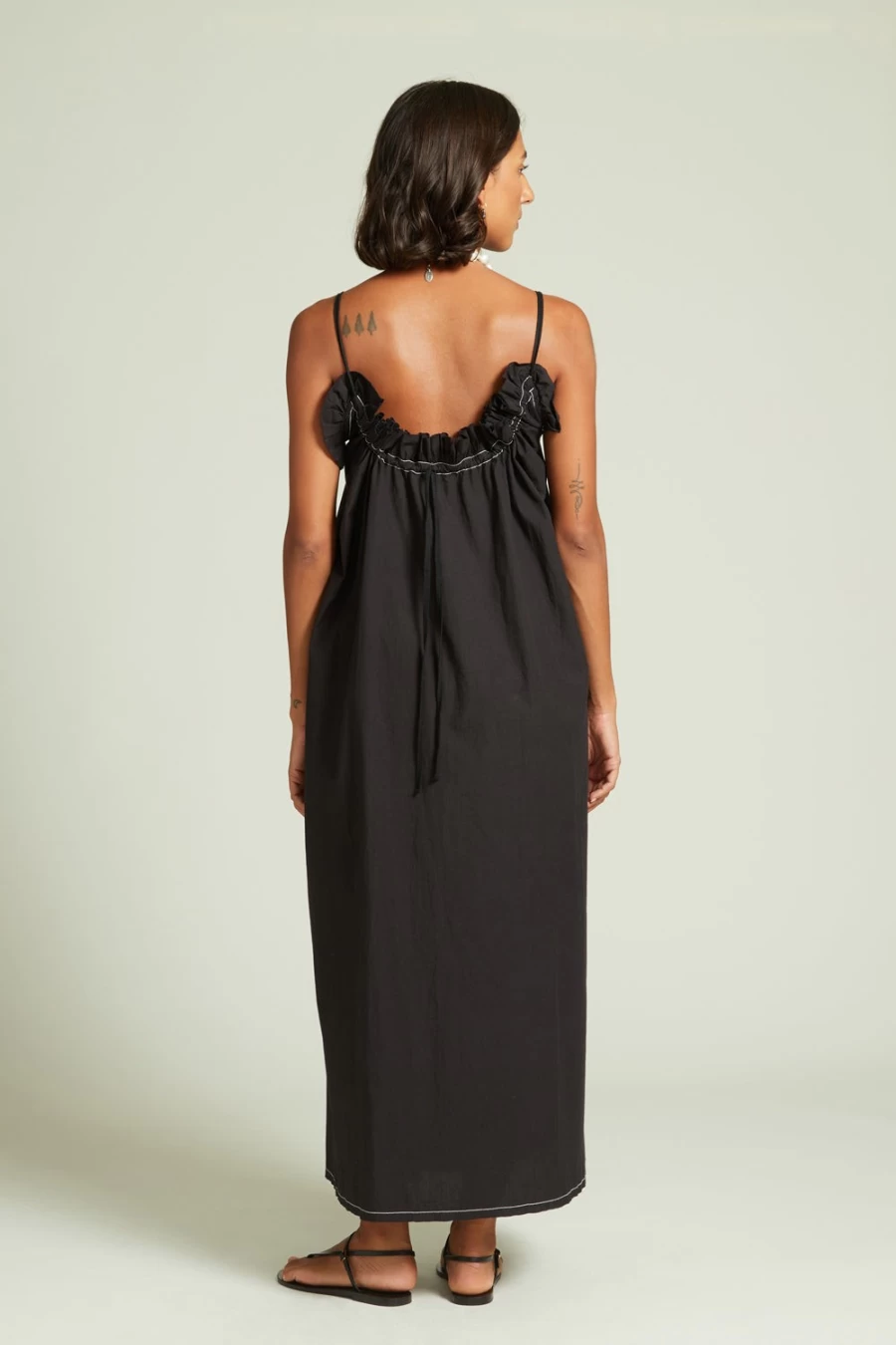 Chan Luu Women's Clara Poplin Dress in Caviar - Elegant Casual Wear
