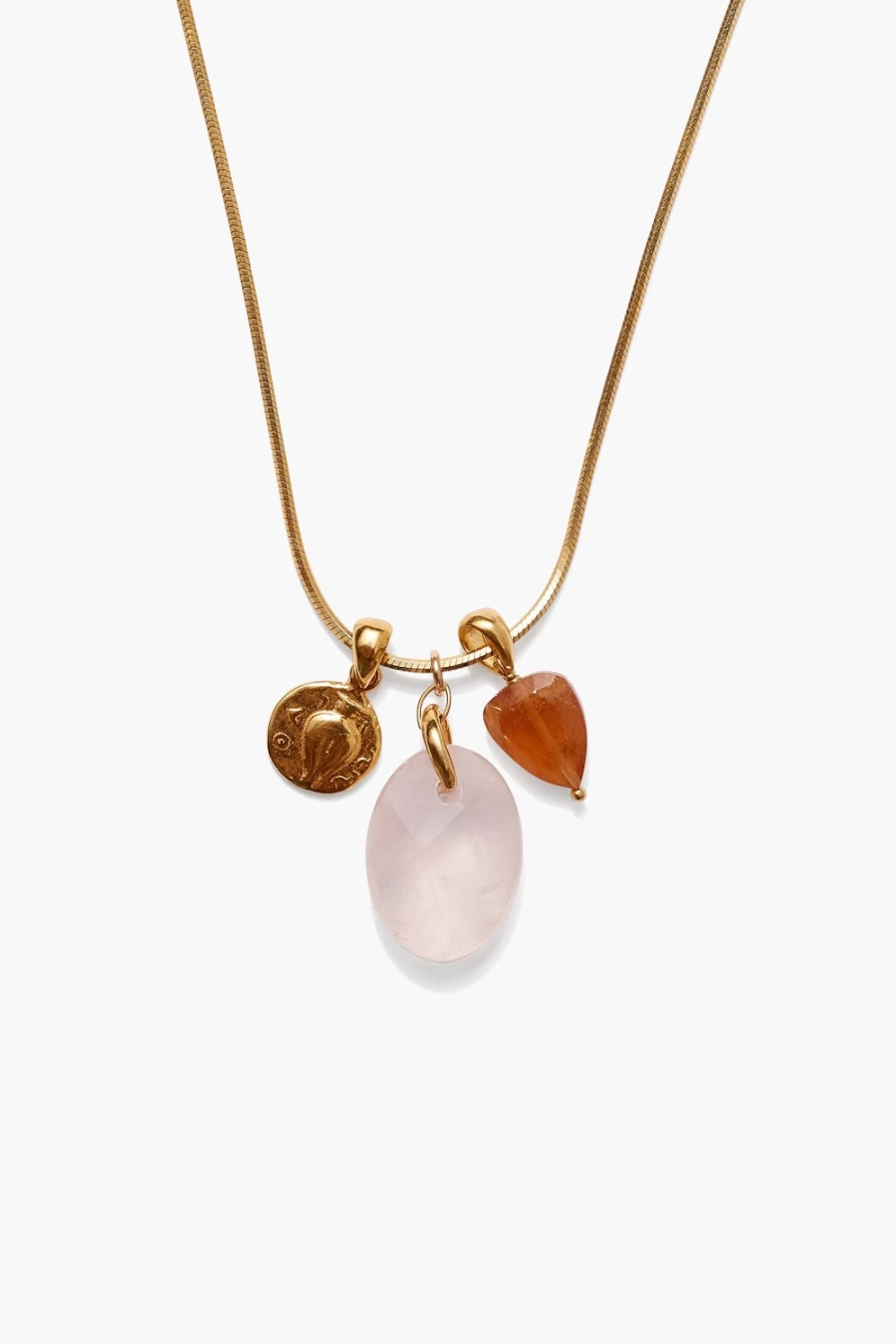 Chan Luu Ostia Rose Quartz Charm Necklace for Women