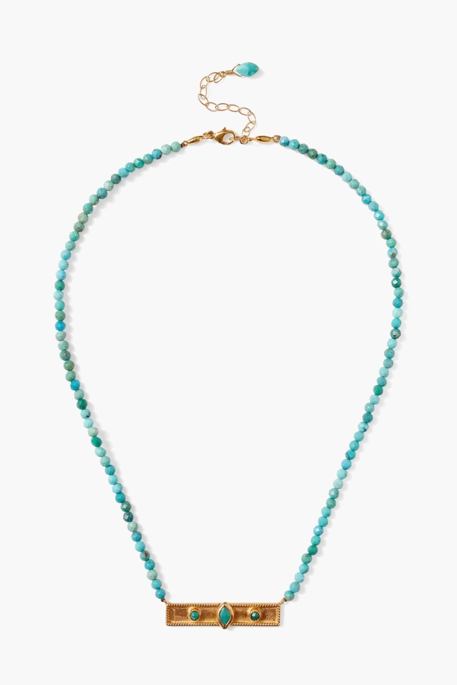 Chan Luu Women's Helena Bar Necklace with Turquoise Gemstone