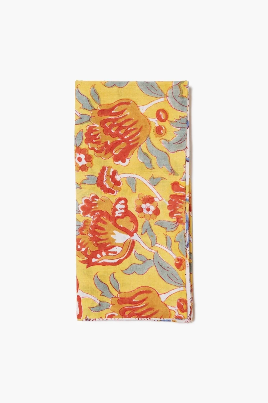 "Chan Luu Reversible Block Print Tangerine Napkin Set for Women"