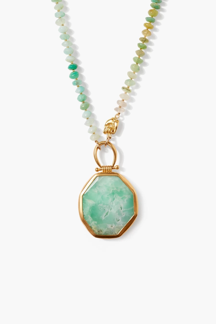Chan Luu Women's Leon Pendant Necklace with Chrysoprase Gemstone