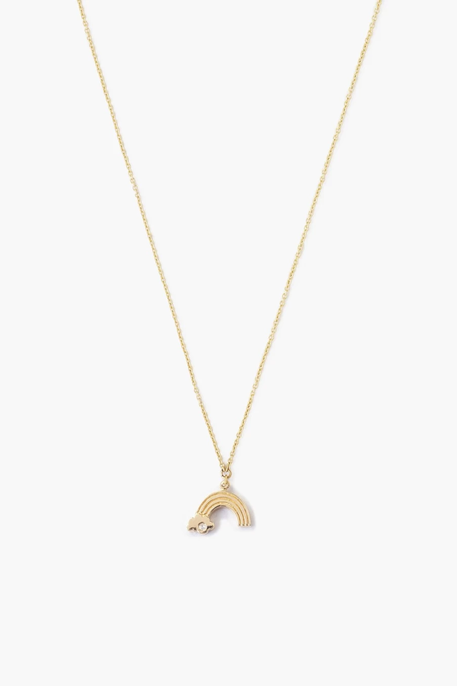 Chan Luu 14K Gold Rainbow Diamond Necklace for Women - Elegant Inlay Design