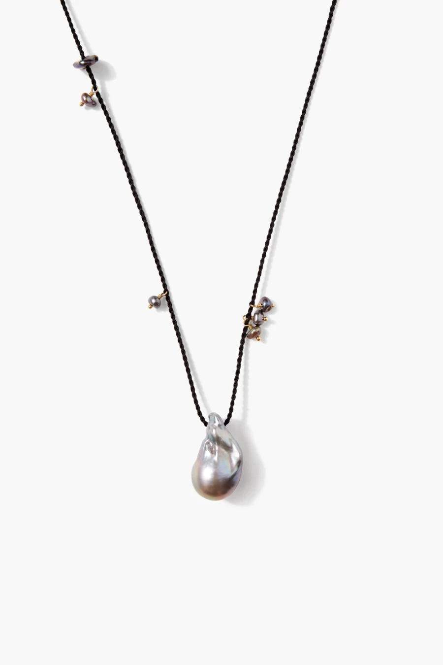 Chan Luu Women's Rosario Necklace with Grey Pearl - Elegant Boho Jewelry