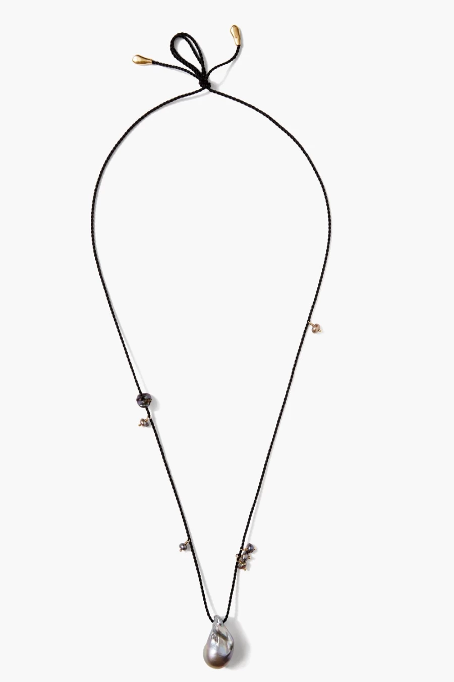 Chan Luu Women's Rosario Necklace with Grey Pearl - Elegant Boho Jewelry