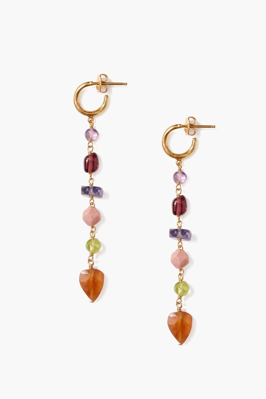 Chan Luu Women's Rahel Multi-Layer Tiered Drop Earrings - Mixed Material Boho Chic Design