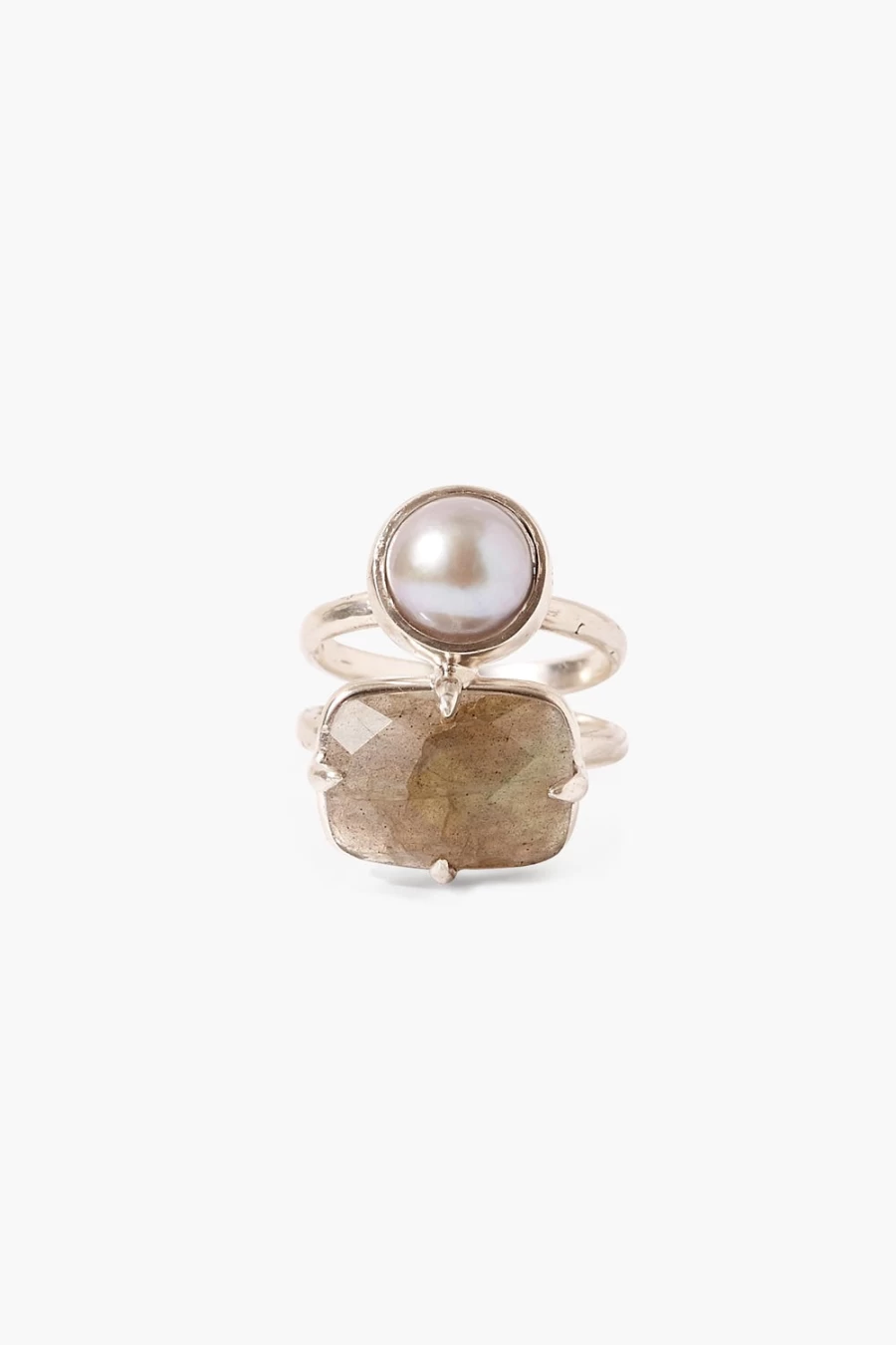 Chan Luu Women's Venus Stacked Ring with Genuine Labradorite Gemstone