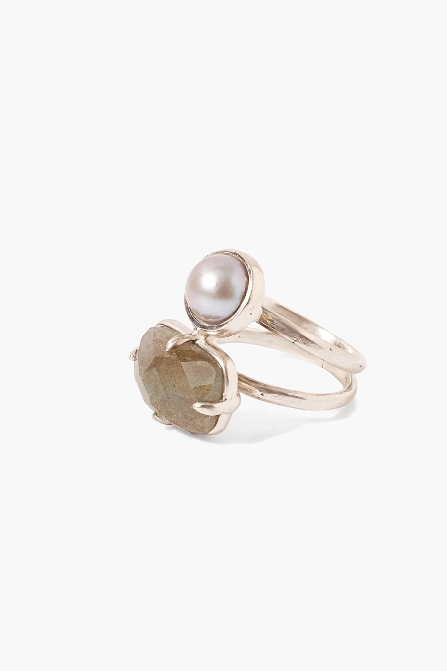 Chan Luu Women's Venus Stacked Ring with Genuine Labradorite Gemstone