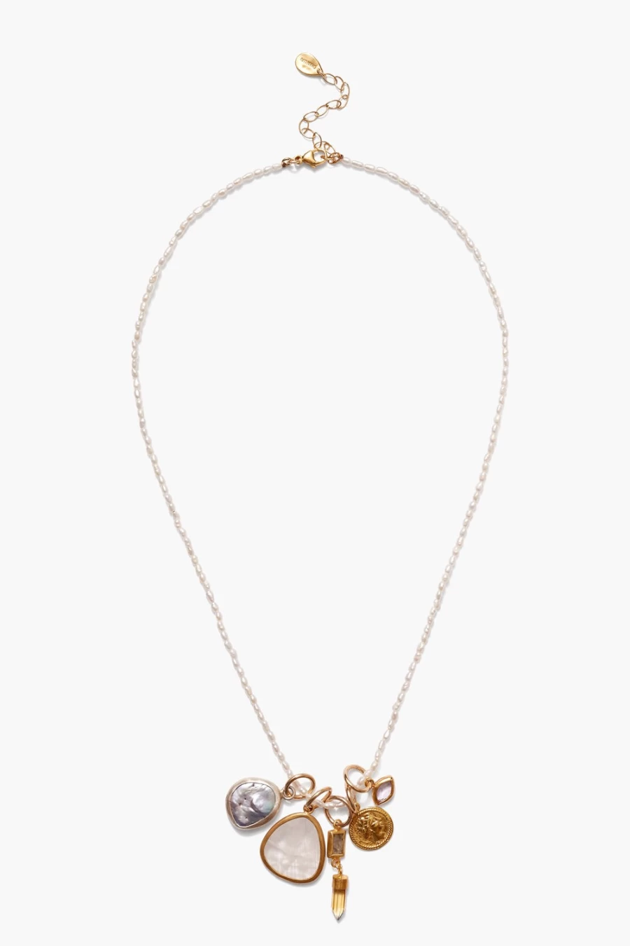 Chan Luu Hypatia Charm Necklace for Women with White Pearl Accents