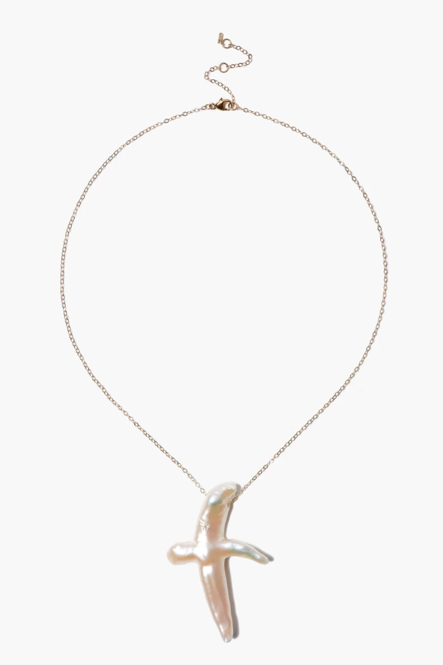 Chan Luu Women's 14K Gold Biwa Pearl Cross Pendant Necklace