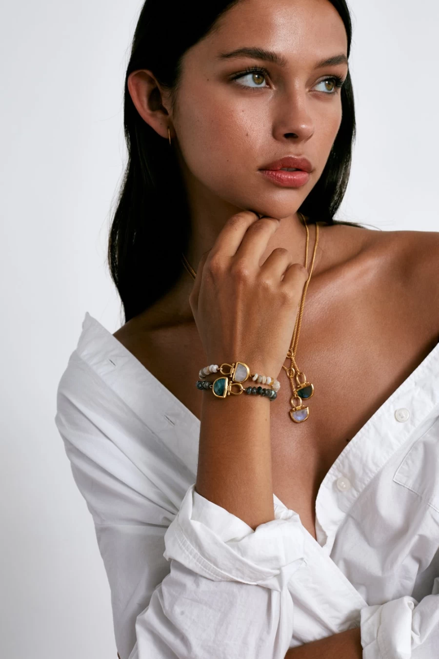 Chan Luu Women's Luna Bracelet with Genuine Labradorite Stone – Elegant Boho Style Jewelry