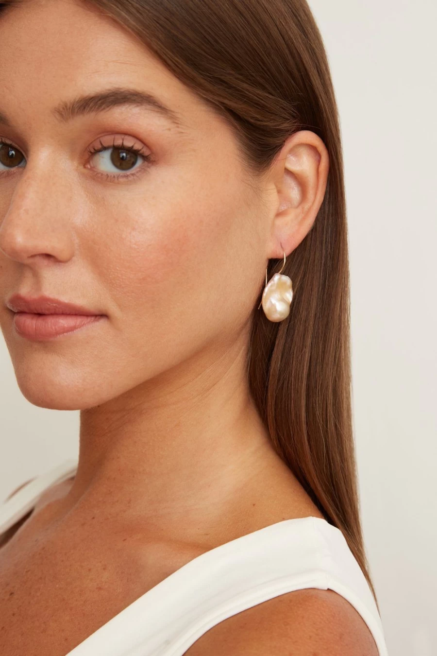 Chan Luu Women's 14K Rose Gold Baroque Pearl Drop Earrings - Pink Cultured Pearl Dangle Earrings for Women