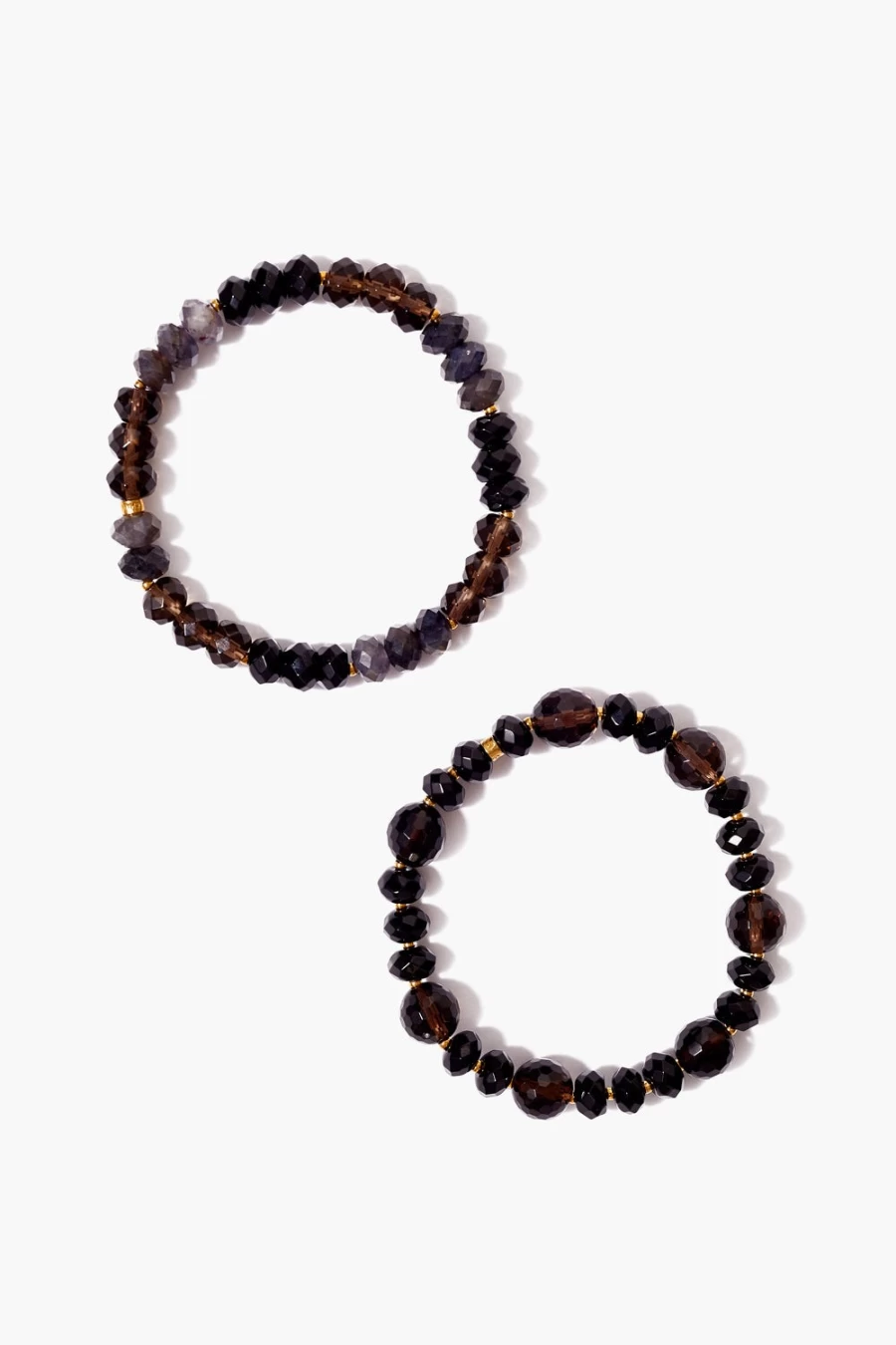 Chan Luu Women's Smoky Mix Gaia Bracelet Duo - Handcrafted Boho Chic Beaded Bracelets
