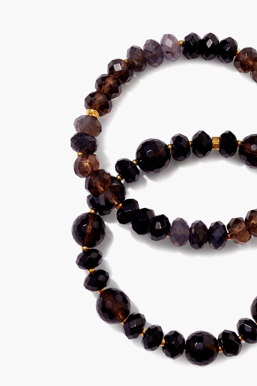 Chan Luu Women's Smoky Mix Gaia Bracelet Duo - Handcrafted Boho Chic Beaded Bracelets