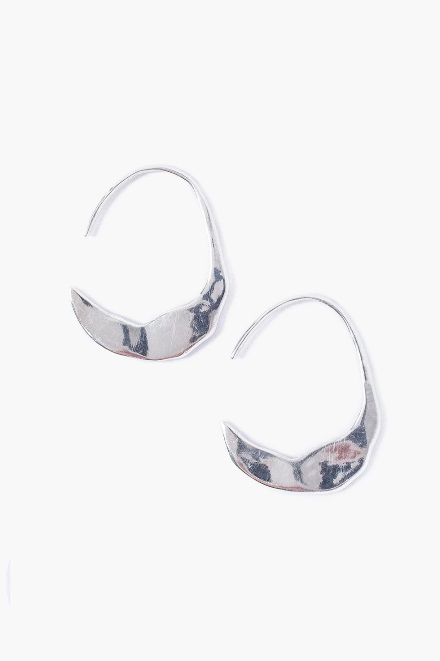Chan Luu Women's Petite Silver Crescent Moon Hoop Earrings