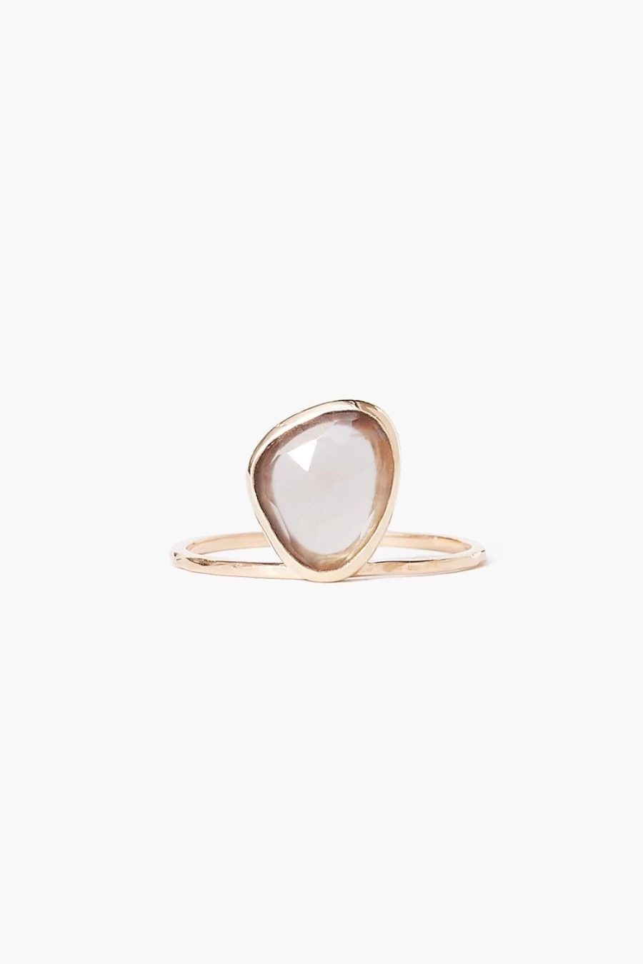 Chan Luu 14K Grey Moonstone Cliff Ring for Women - Elegant Handmade Silver-Tone Stackable Band
