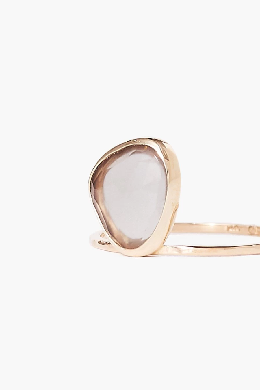 Chan Luu 14K Grey Moonstone Cliff Ring for Women - Elegant Handmade Silver-Tone Stackable Band