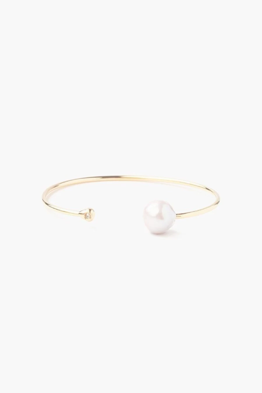 "Chan Luu Women's White Pearl & Gold Diamond Cuff Bracelet Luxury Jewelry"