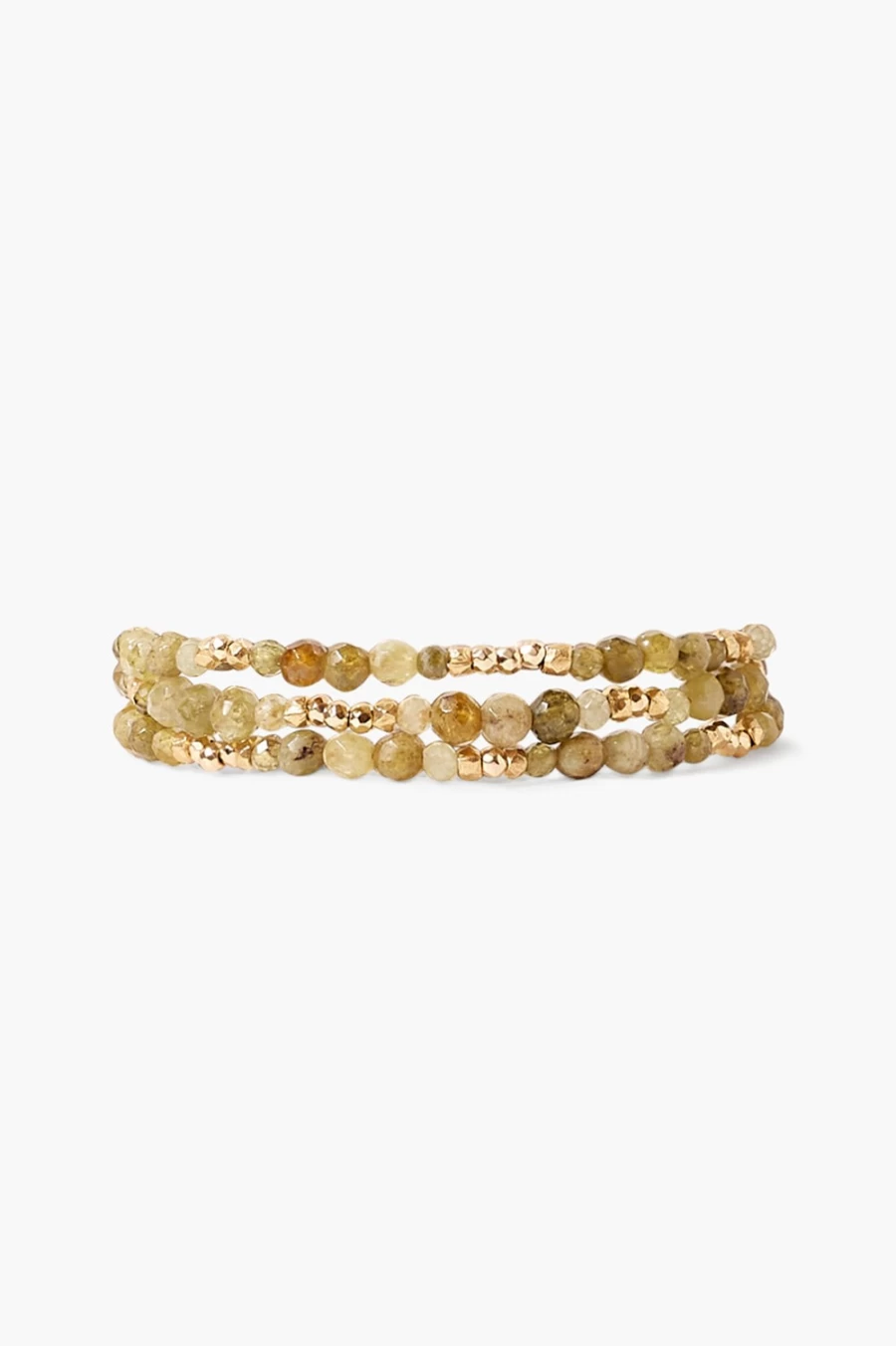 Chan Luu Women's Granada Naked Wrap Bracelet with Green Garnet Beads