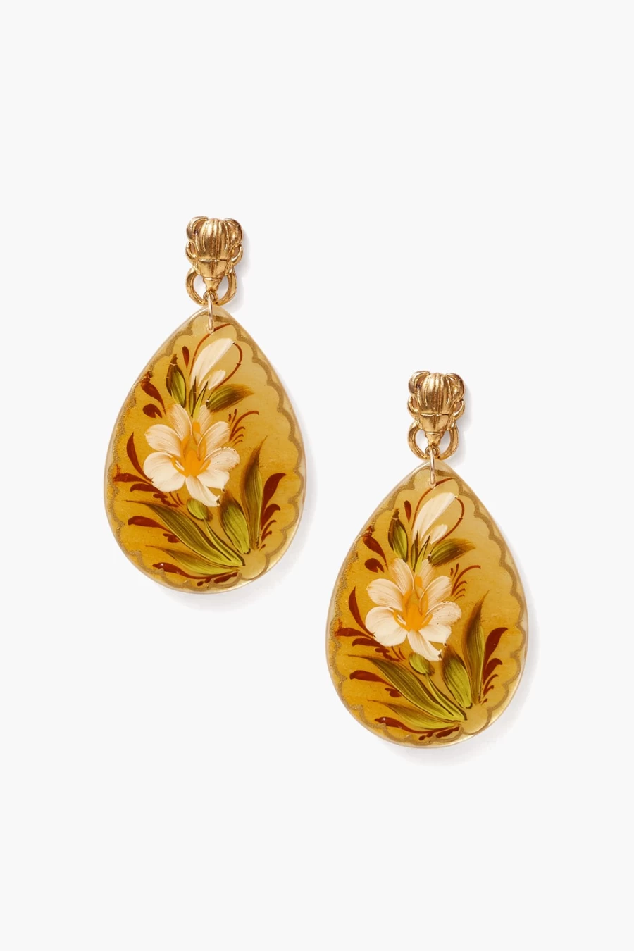 Chan Luu Women's Camellia Painted Teardrop Earrings in Sunset Mix Colors