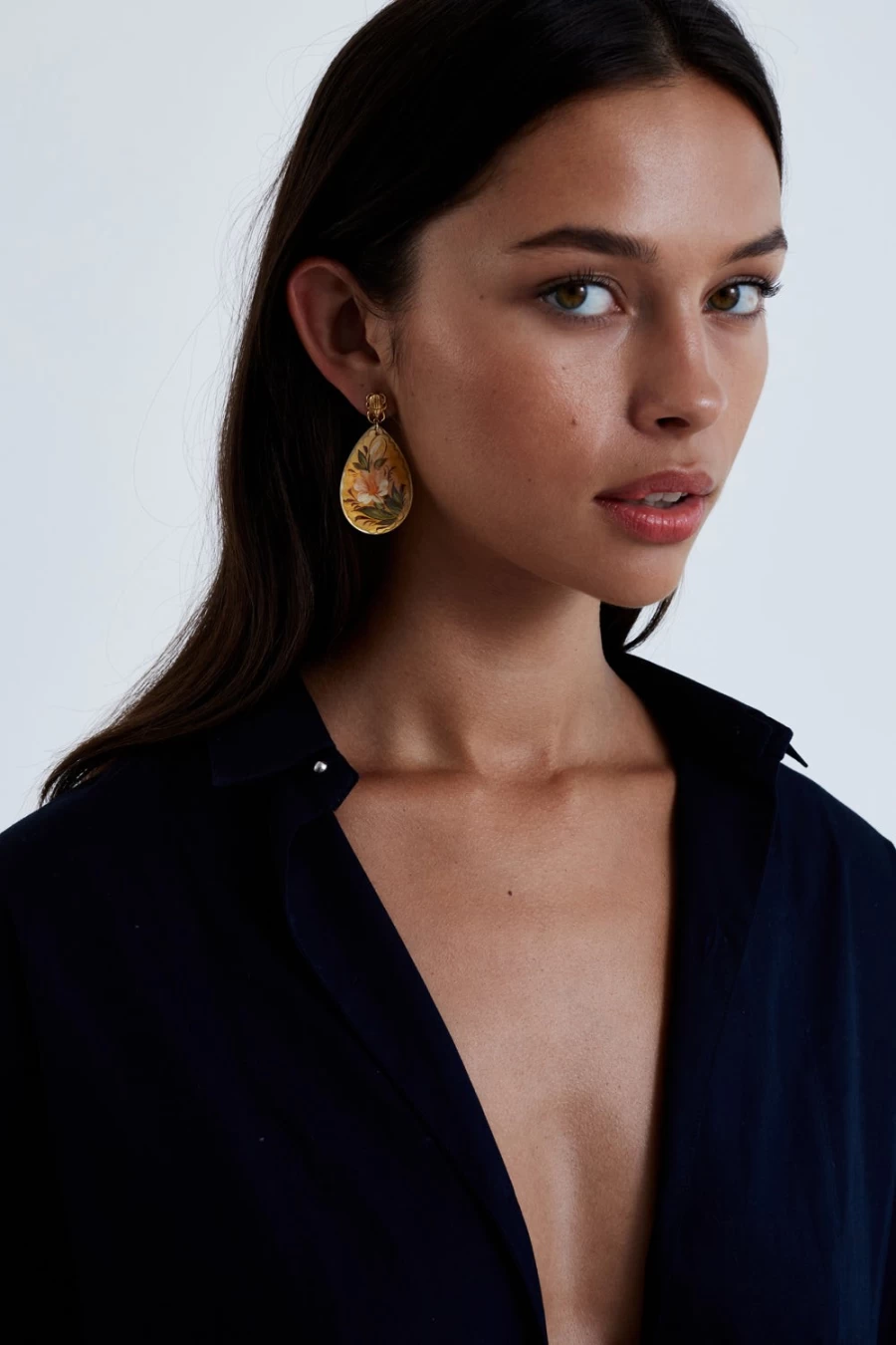 Chan Luu Women's Camellia Painted Teardrop Earrings in Sunset Mix Colors
