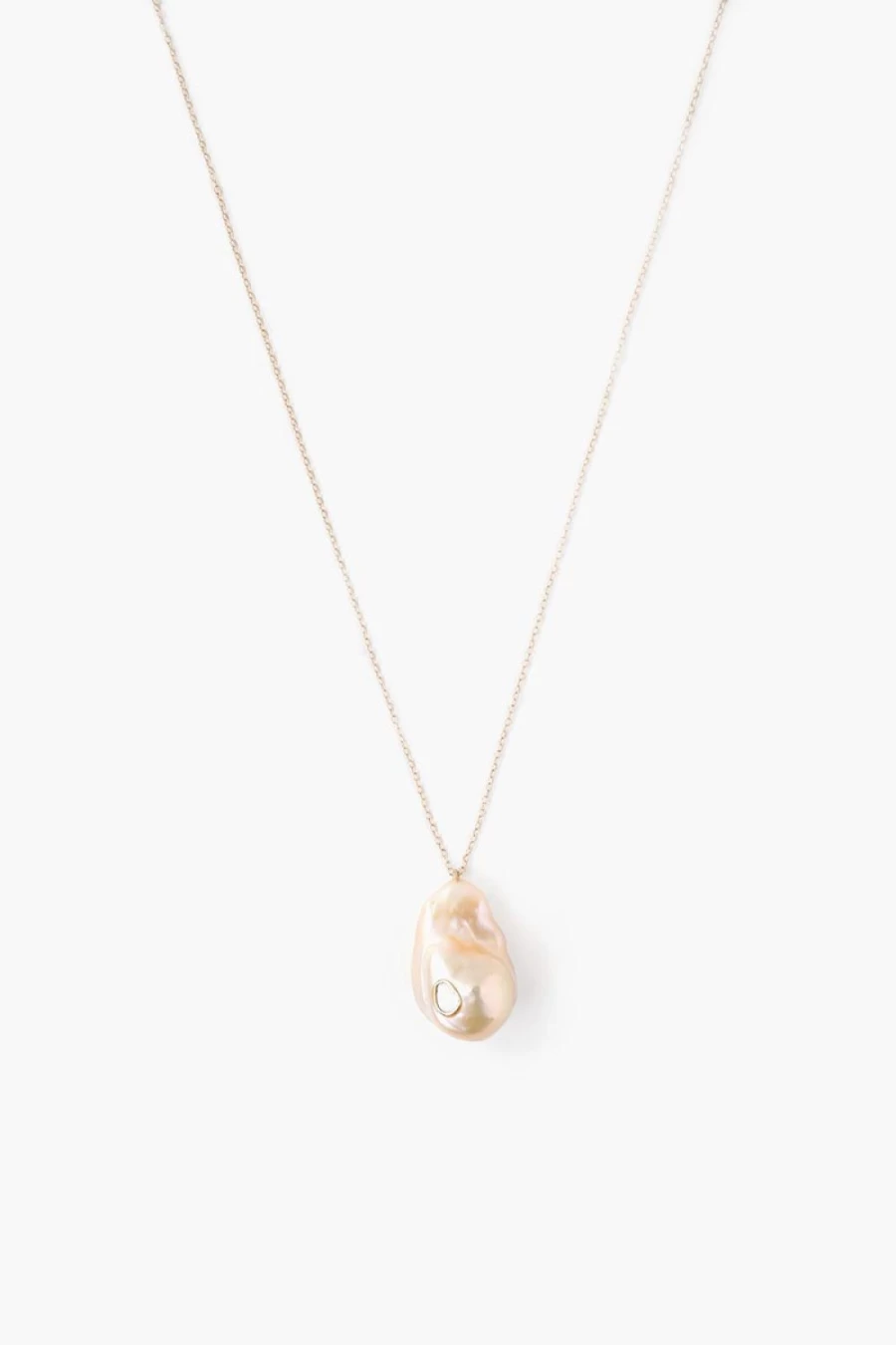 Chan Luu 14K Rose Gold Baroque Pearl & Diamond Pendant Necklace for Women
