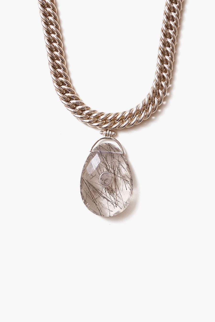 Chan Luu Women's Black Quartz Gemstone Egg Pendant Necklace - Elegant Spiritual Jewelry Gift