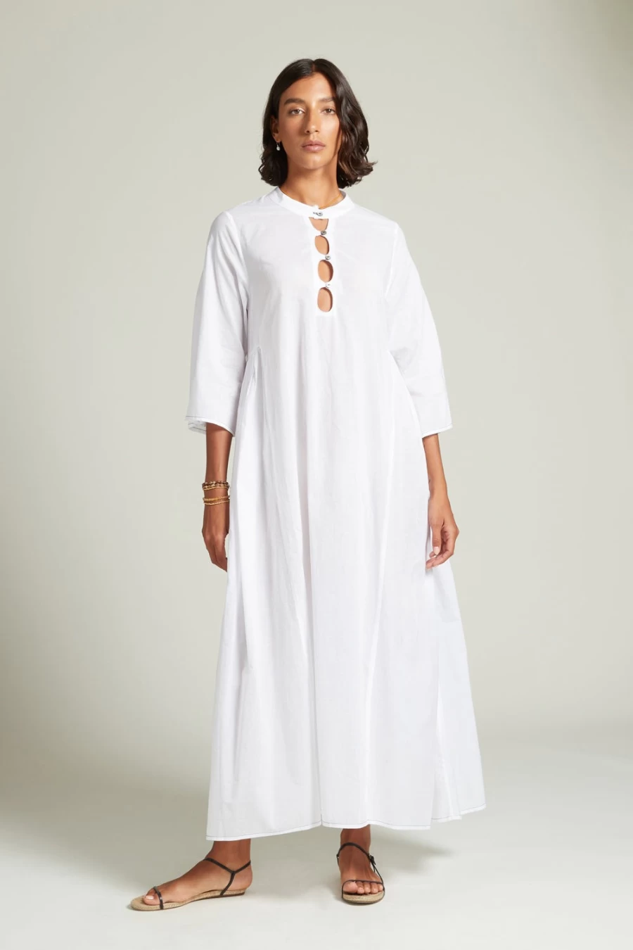 Chan Luu Women's White Keyhole Dress - Elegant Boho Style Anokhi Design