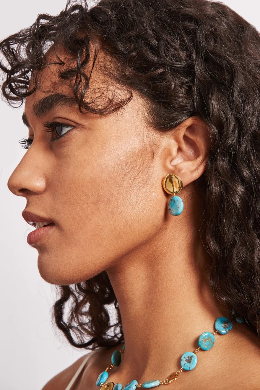 Chan Luu Women's Turquoise Tiered Coin Drop Earrings – Handcrafted Bohemian Jewelry