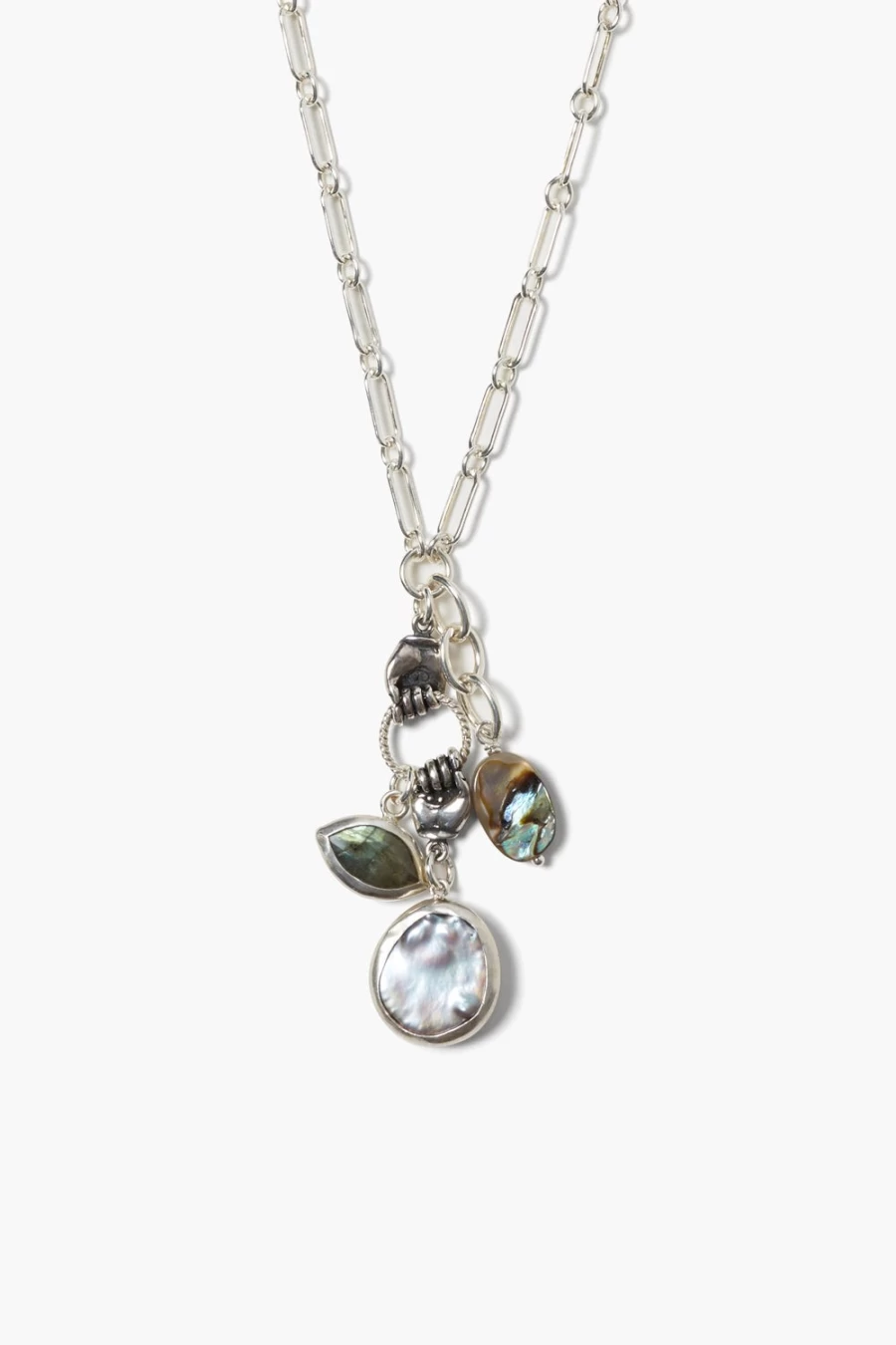 Chan Luu Women's Sardinia Charm Necklace with Genuine Labradorite Gemstone