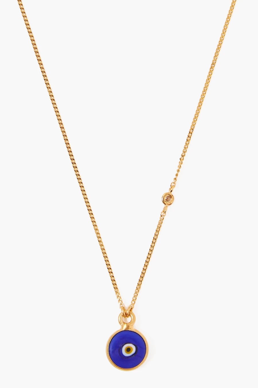 "Chan Luu Women's Blue Evil Eye Necklace with Champagne Diamonds – Elegant Protection Jewelry"