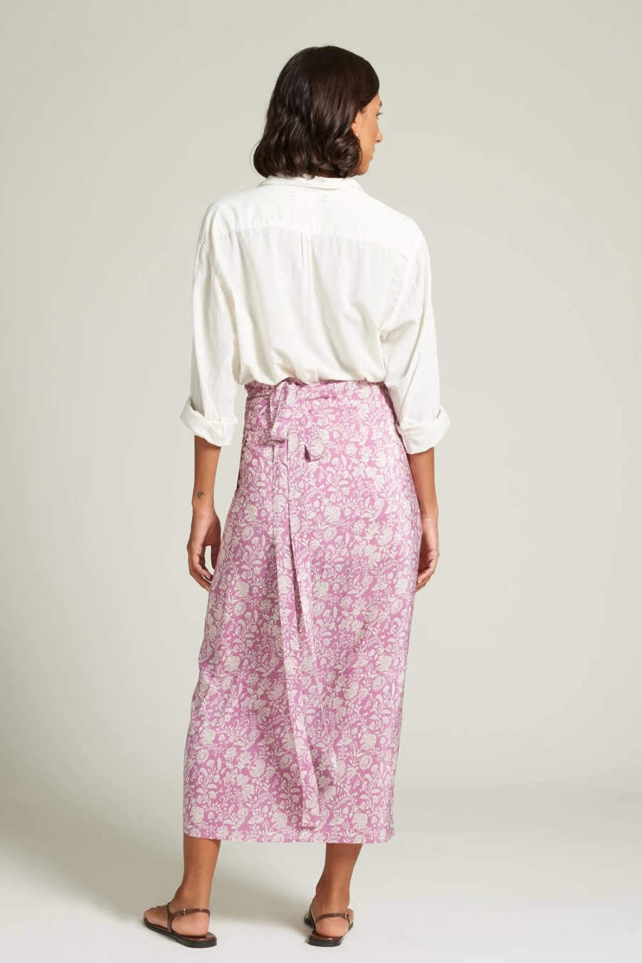 Chan Luu Women's Eloise Floral Wrap Skirt in Mulberry - Boho Chic Printed Maxi Skirt
