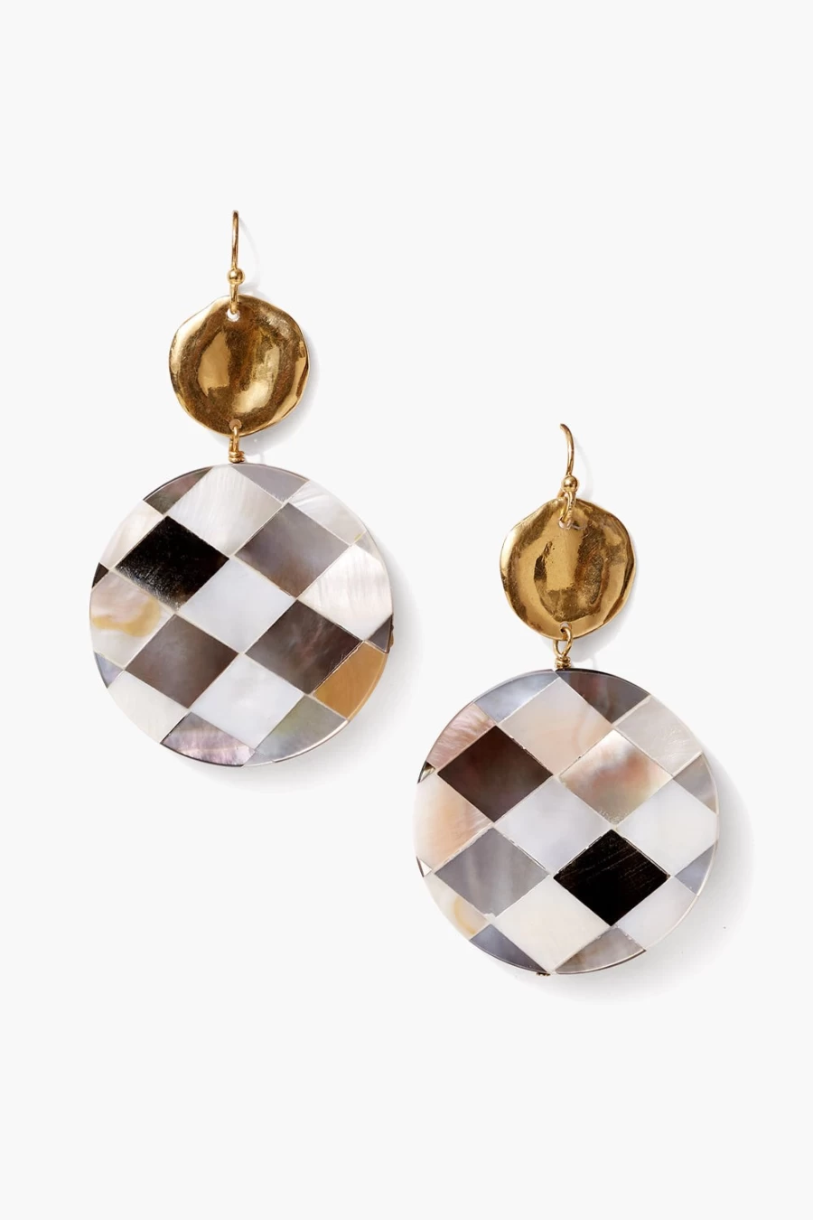 Chan Luu Harlequin Black Mother of Pearl Drop Earrings for Women