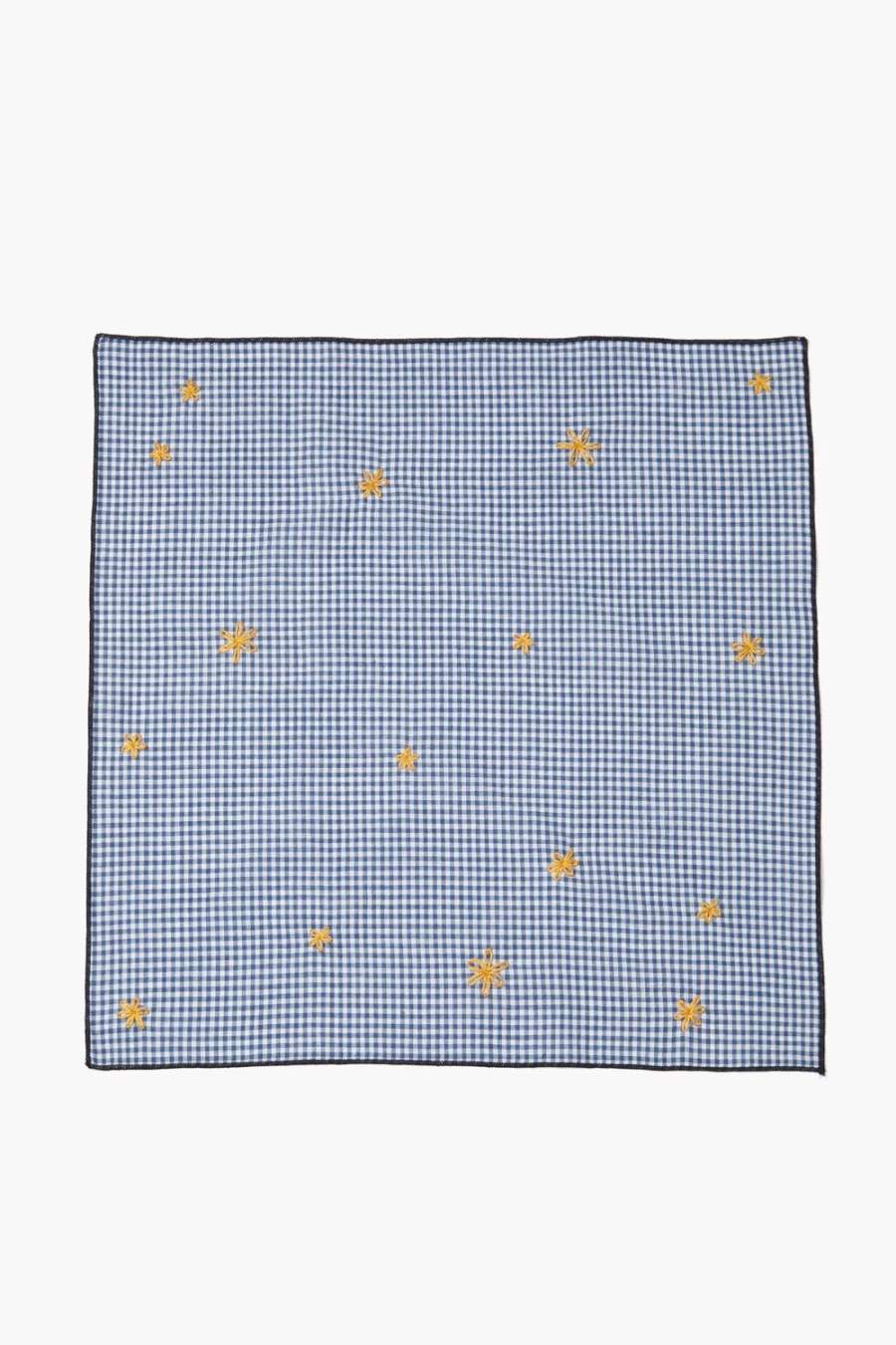 "Chan Luu Women's Blue Gingham Embroidered Napkin Set - Handcrafted Cotton Table Linens"