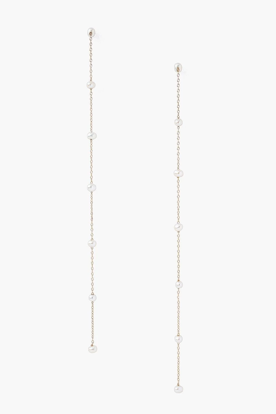Chan Luu 14K Gold Layered Pearl Earrings for Women - Elegant White Tiered Studs