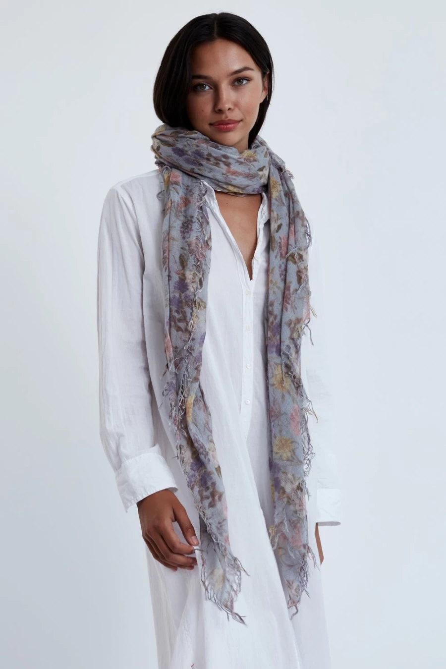 Chan Luu Women's Plein Air Floral Cashmere Silk Scarf Wrap Shawl