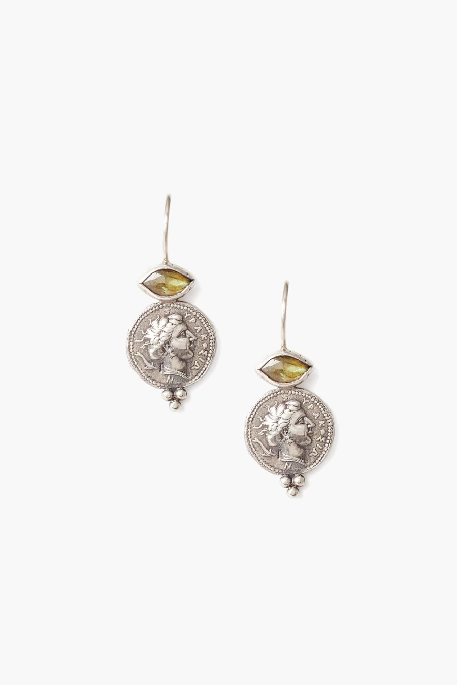 "Chan Luu Women's Labradorite Silver Daphne Earrings – Handcrafted Sterling Silver Dangle Earrings with Natural Gemstone"
