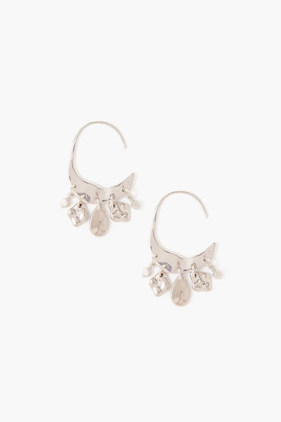 Chan Luu Women's Petite Silver Crescent Moon Earrings – Dainty Hoop Earrings for Everyday Wear