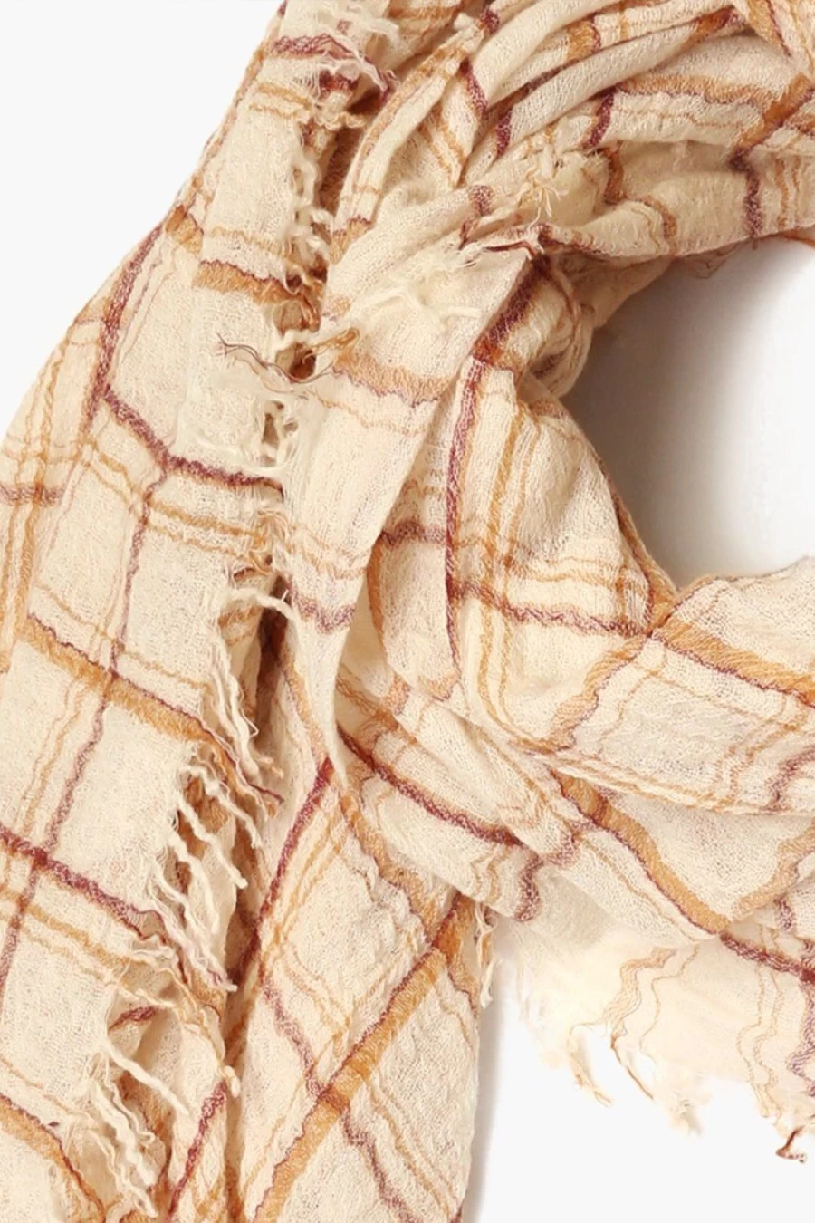 Chan Luu Women's Seed Pearl Embellished Plaid Wool Scarf