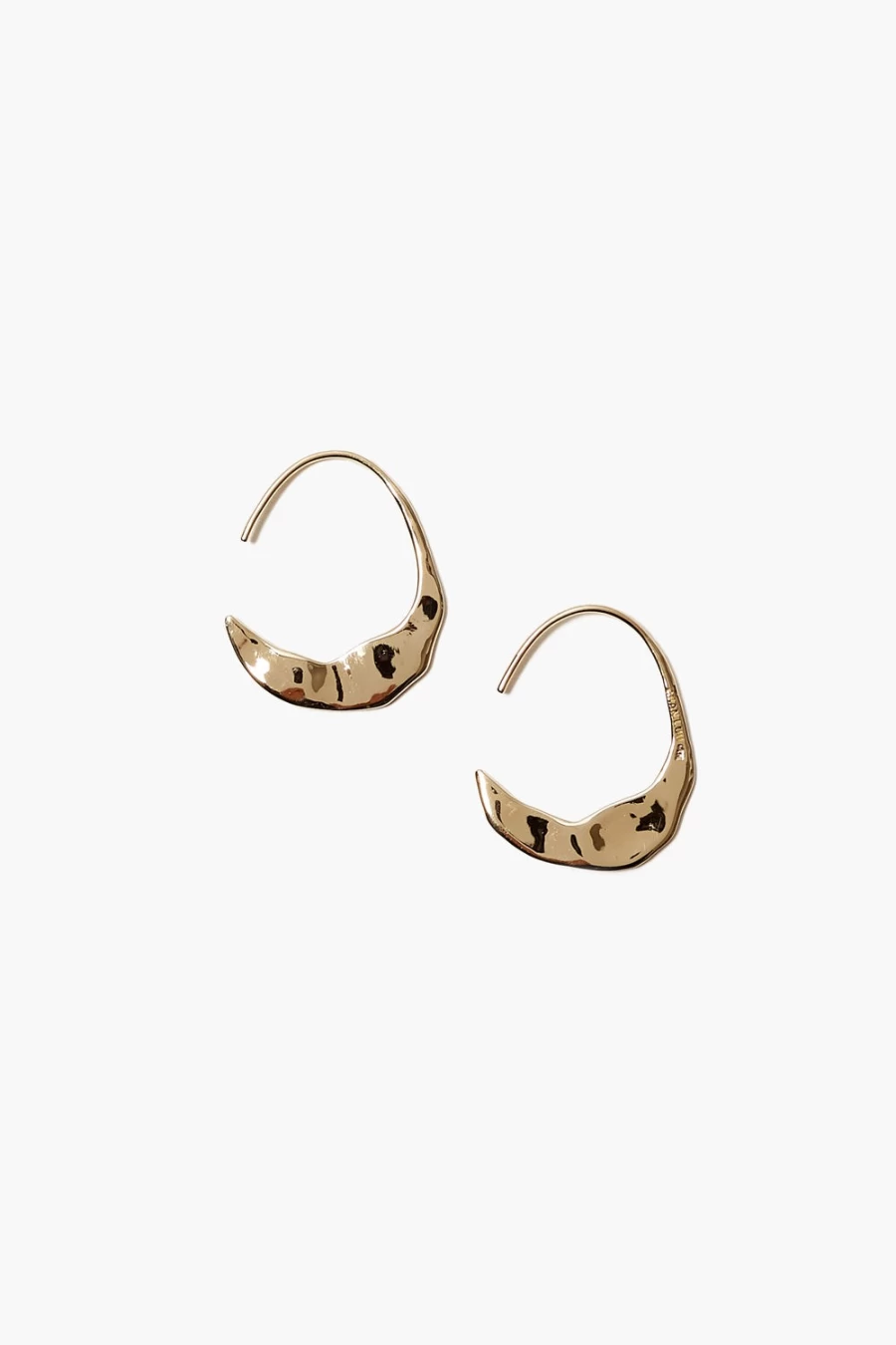 Chan Luu 14K Gold Petite Crescent Moon Hoop Earrings for Women