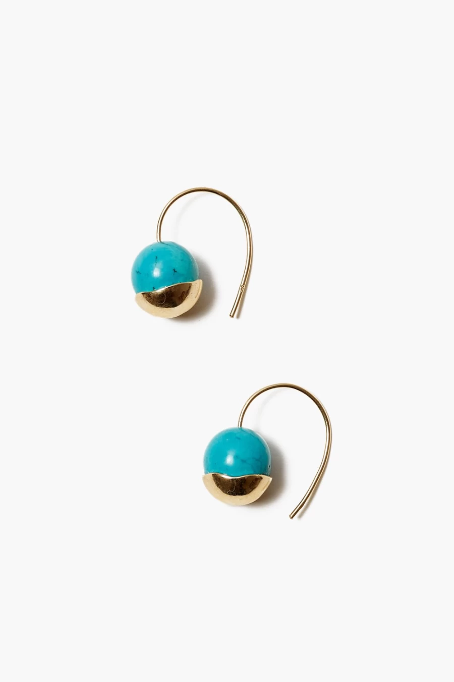 Chan Luu 14K Gold Dipped Turquoise Earrings for Women - Handmade Dangle Hoop Earrings
