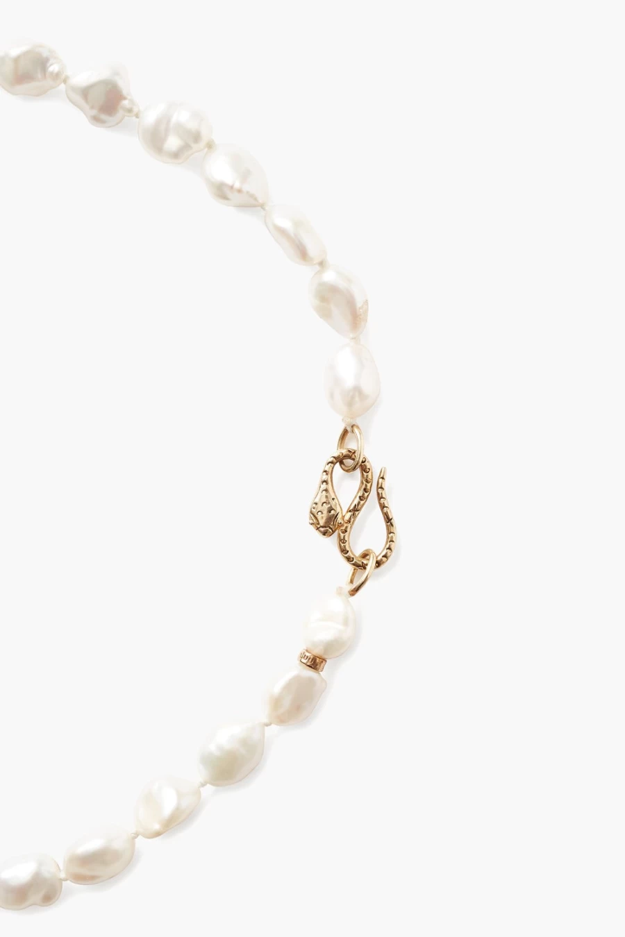 Chan Luu Women's White Keshi Pearl Cobra Necklace - Handcrafted Boho Chic Jewelry