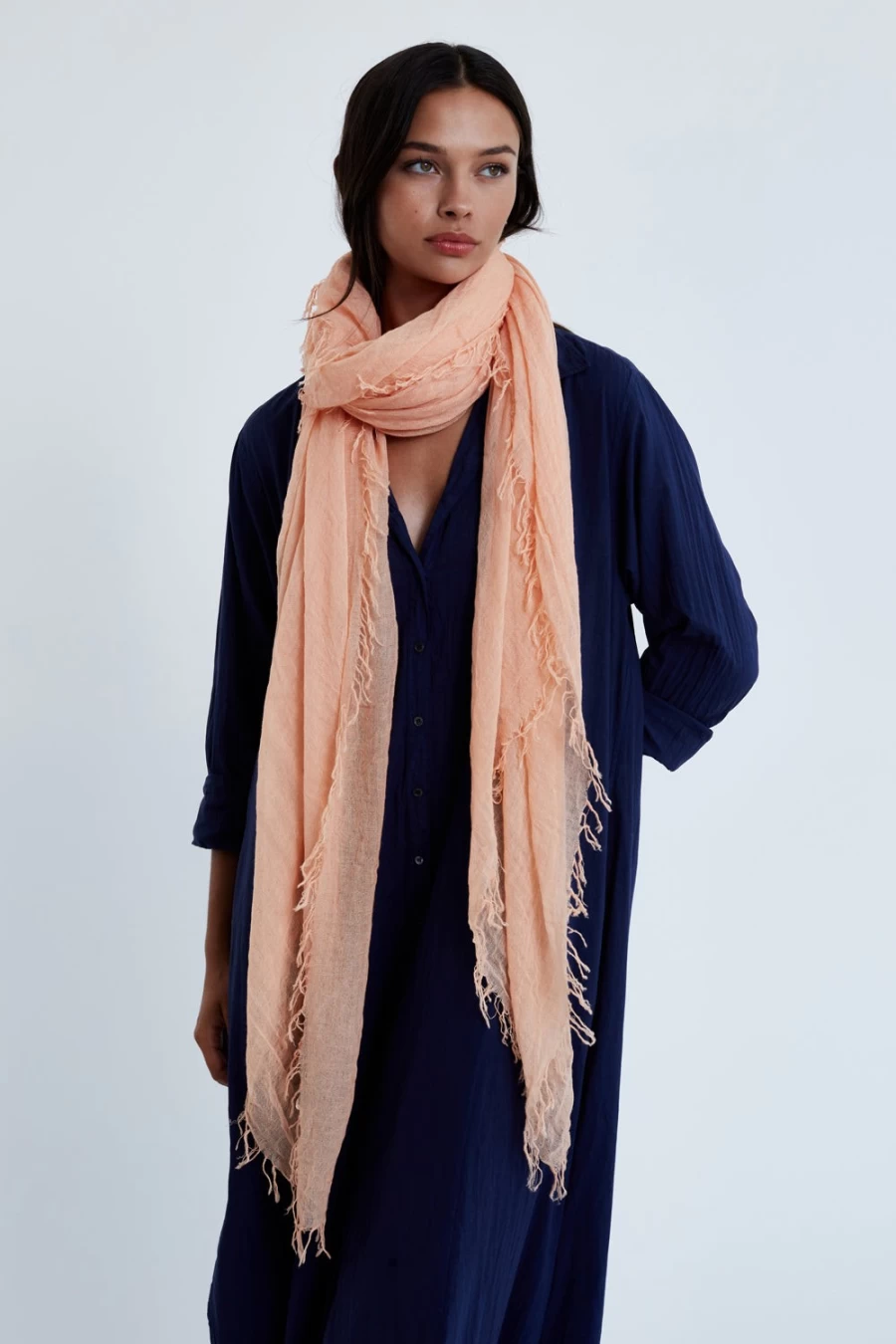 Chan Luu Women's Peach Cashmere Silk Scarf - Luxurious Soft Blend Wrap