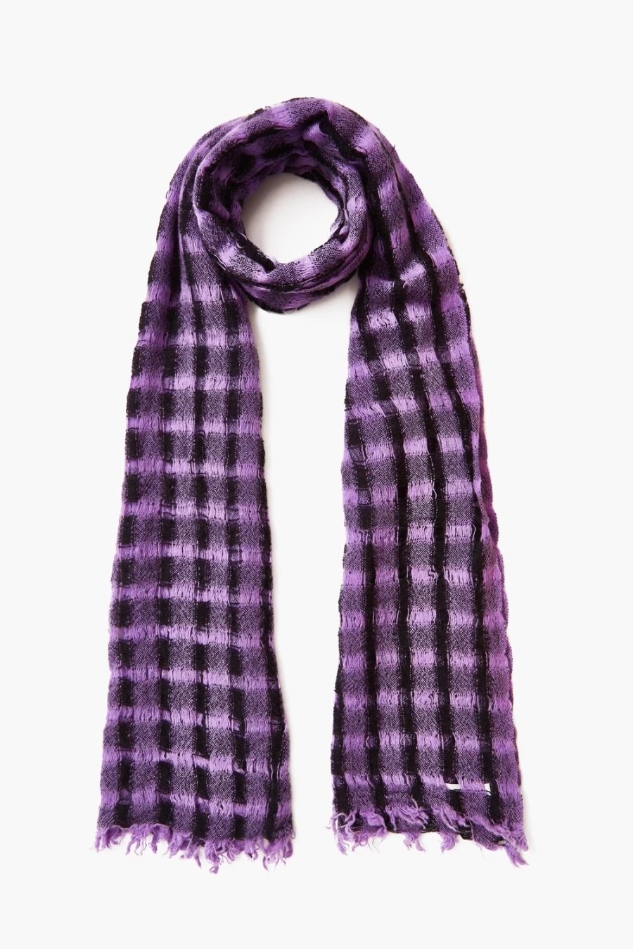 "Chan Luu Women's Amethyst Checkered Wool Scarf – Soft Winter Wrap"