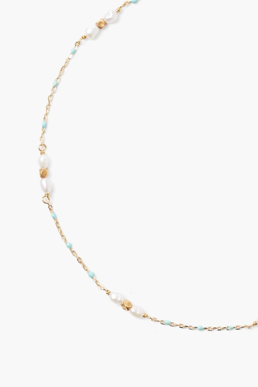 Chan Luu Women's Pearl Turquoise Enamel Beaded Anklet Bracelet